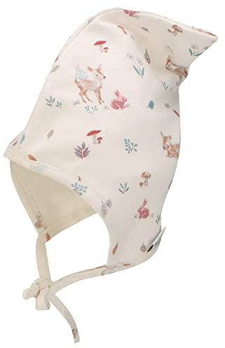 Sterntaler Baby Mädchen Häubchen Baby Häubchen Rehkitz Mütze - Baby Häubchen, Babymütze - aus Baumwolle mit Bindeband - beige, 39