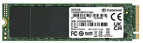 Transcend 500GB NVMe PCIe Gen3 x4 MTE110Q M.2 SSD TS500GMTE110Q