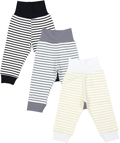 TupTam Pantalones Bebé Niño 3 Unidades – Pantalón Algodón Bebé Cómodo, Certificado Oeko-Tex
