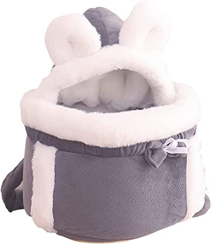 HXSCOO Warme Haustier-Tragetasche Kleine Katze Hunde Rucksack Winter Plüsch Haustierkäfig for Outdoor-Reisen Haustier Hängende Brusttaschen (Color : g, Size : L)