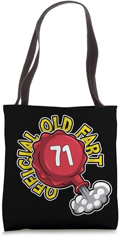 71st Birthday Official Old Fart Funny Red Whopee Cushion Tote Bag