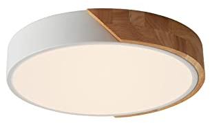LuFun LED Deckenleuchte 24W, runde Deckenlampe mit Metall-Holz Design 4000K | Flache Deckenleuchte Ø30×5cm mit Neutralweiß, modernes Design für Wohnzimmer,Arbeitszimmer,Küche, Esszimmer und Flur