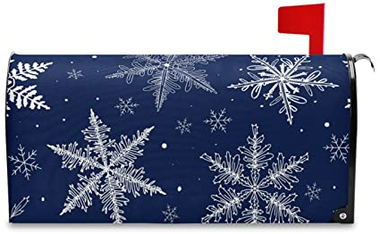Weihnachts-Schneeflocken-Briefkastenabdeckungen, magnetisch, Weihnachts-Briefkastenabdeckungen, Winter-Posthüllen, Standardgröße, Briefkastenabdeckung, Urlaub, Weihnachten, Garten, Briefkästen, Deko