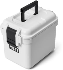 YETI LoadOut GoBox 15 Gear Case, White | Waterproof Storage Box for Tools, Tech & Essentials, Heavy-Duty Stackable Tool Box with Removable Tray