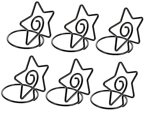 EXCEART 6St pentagram bürodeko swor Foto-Display-Clip Memo-Clips Ausstellungsregale Platzkartenhalter Halter für Fotoclips Notiz Klemmrahmen Dekorationen Tischkarten Geschäftskartenhalter