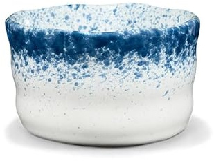 Teeladen Herzberg MAOCI - Matcha Tee-Schale Chawan aus Porzellan 350ml blau-weiss handgefertigt