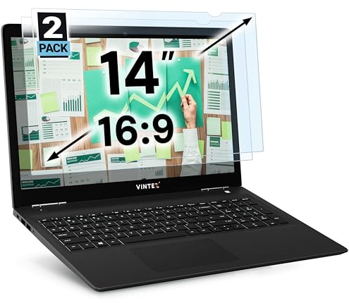 Blaulichtblockierende Displayschutzfolie für 16:9-Breitbild-Computermonitor und Laptop – PC-Anti-UV-Augenschutz-Filterfolie – kratzfester diagonaler Rahmenschutz [2 Stück]