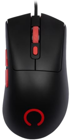 Konix Ultraleichte 61 g kabelgebundene Warlock Gaming-Maus für PC - 6 DPI-Stufen - 150 cm/s Geschwindigkeit - 20 g Beschleunigung - Schwarz