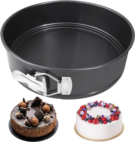 Round Cake Tins for Baking Non Stick Coating & Leak Proof Loose Base Baking Mold Pan Bake Ware Cheesecake Tray with Metal Handles for Restaurants Home & Kitchen (26 * 6.8cm)