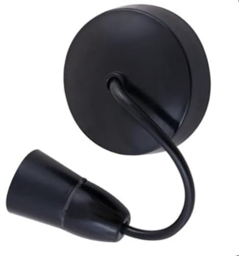 Black E27 Pendant Set, 6 inch Pre-wired Ceiling Rose & Lampholder Socket 230V - 50HZ, 6 Flex Cable T2 (100W) Black Lamp holder, Ceiling Light Lamp Shades, Pendant Light Fixtures