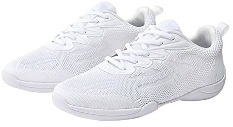 BIISDOST Cheerleading-Schuhe für Männer Vier Jahreszeiten Schuhe Atmungsaktiv und Bequem Sneakers Weich Aerobic Erwachsene Turnschuh Aerobic Fitnessschuhe Gymnastik Tanz Weiß Schuhe Uniform Shoes