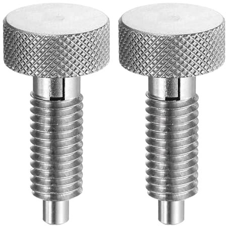 QUARKZMAN 2pz Perno Molla con Manopola Zigrinata M10x1.5 Dia. Perno 5mm Perni Rilascio Rapido Retrattili Acciaio Inossidabile Tipo Blocco Plunger per Attrezzature Industriali