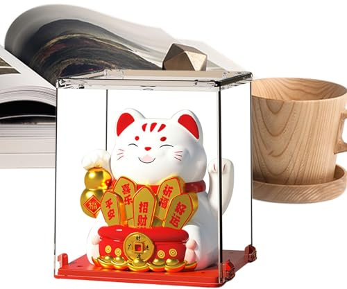 Eventerde Chat Solaire De Voiture,Voiture Solaire Chat Chanceux,Statue de voiture chat porte-bonheur accueillant les chats - Décorations festives exquises de chat porte-bonheur chinois pour bureaux et