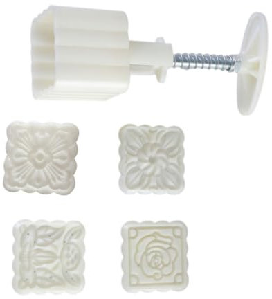 Stampo per torte di luna con 4 timbri in plastica ABS per fagioli, stampi per dolci a mano, per gli amanti della cucina