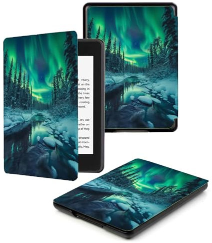 Étui pour Kindle Paperwhite 6.8 (11e Génération, 2021) Mince et Léger Smart Cover avec Fonction de Veille/Réveil Automatique, Aurore Forêt