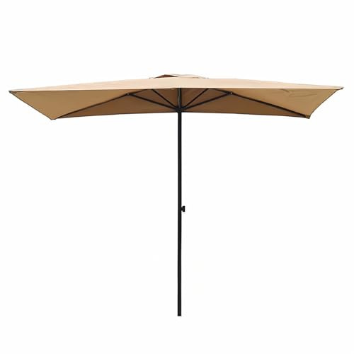 Sombrilla De Pared De Pared, Media Redonda, De Aluminio, para Exterior, Balcón, Orientable Jardín Parasol(Khaki)