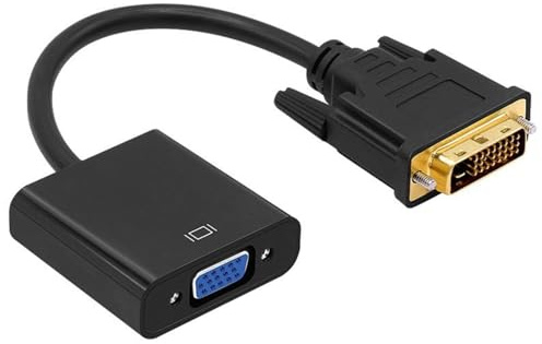 Uqezagpa 1080p DVID a VGA Adattatore DVID24+1Pin Maschio a VGA Femmina Convertitore Attivo per PC Laptop TV Monitor
