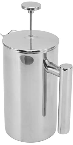 Keenso 304 Café de café de Acero Inoxidable de Acero Inoxidable Tetera Doble Tetera de Pared de Filtro Brewed Filter Light para Acampar de la Cocina, (350ML)