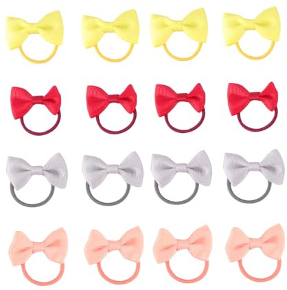 FRCOLOR 18 Stück Teiliges Haargummi Boutique schleifen aus Elastischem Formstabilem Gummiband Bunte Haarschleifen für Junge Mädchen Mädchen Kleinkinder und Komfortabel und Zufällige Farbe