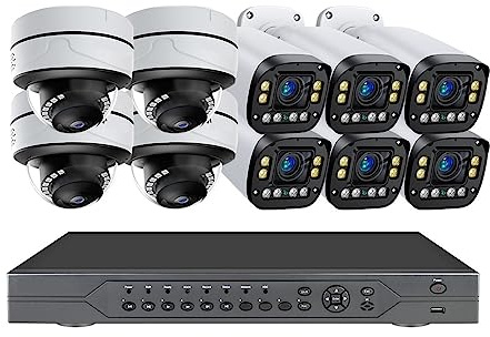 4K Poe Camera System Vedio Surveillance Cameras Kit 8MP Security Protection Cctv 16CH Nvr 2.8mm-12mm Motorized Lens(8T,16CH 6 Bullet4 Dome)