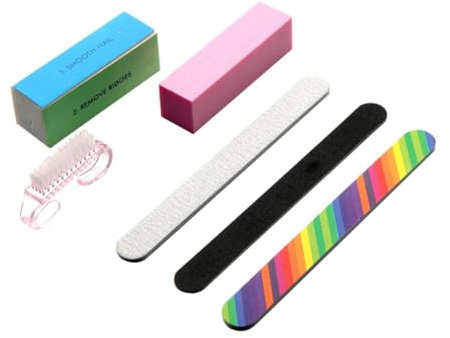 SMASOLO Juego De 6 Limas y Abrillantadores De Uñas, Herramientas Para Modelar y Pulir, Tamaño Estándar, Para Manicura Profesional y Casera, Para Uñas Naturales y Postizas