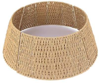 Cache Pied Sapin de Nnoel Jupe de Sapin Noël 70 cm, Panier décoratif tressé en rotin