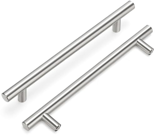 Goldewarm 12 Pack Kitchen Cupboard Door Handles 160mm(6-5/16 inch) Hole Center Wardrobe Door Handles Brushed Nickel Drawer Pulls Stainless Steel Suitable for Kitchen, Living Room and Bedroom
