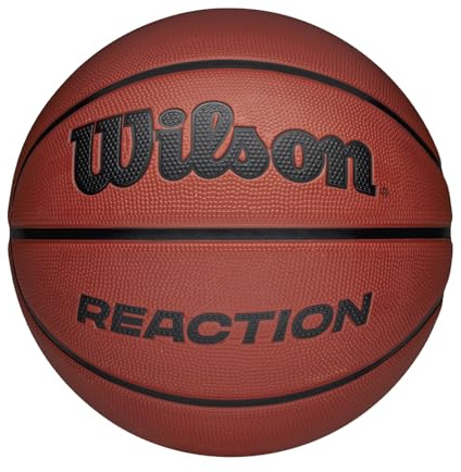 Wilson Reaction Basketball, Aus langlebigem Gummi für All-Surface-Leistung, Erleben Sie verbesserten Grip & Kontrolle