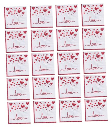GLEAVI 20 Stück Teiliges Love Servietten mit Herzmotiv Weiche Reißfeste Papierservietten für Hochzeit Valentinstag Partydekoration Hohe Saugfähigkeit für Saubere Tische