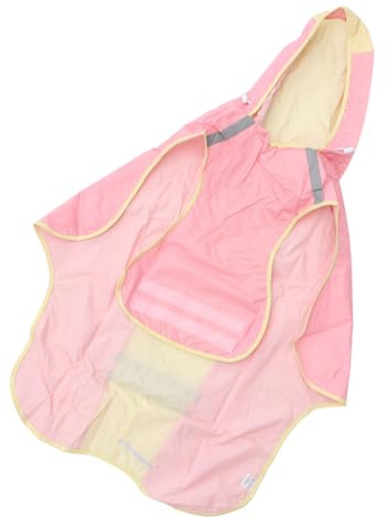 DIYEAH Medium and Large Size Dog Raincoat with Reflective Strips Waterproof Dog's Cloak Pink Mantle for Large Breeds and Small Breeds, Pet Rain Overcoat for Outdoor Weather Protection