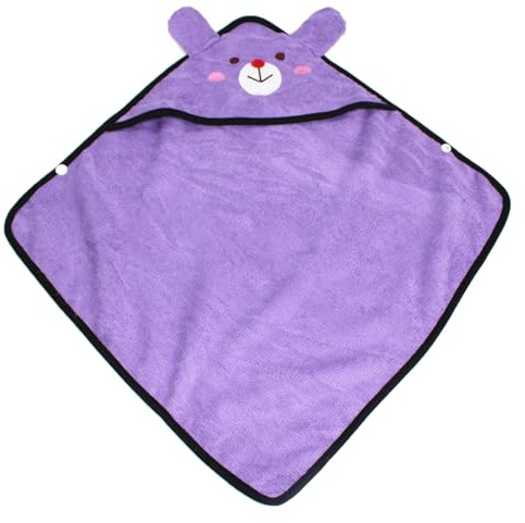 Albornoz para Mascotas, Toalla Suave, Fuerte, Absorbente, de Secado rápido, con Capucha, de Microfibra, para Gatos y Perros, Toalla de baño para Mascotas pequeñas, Osito y Cachorro (Metro)