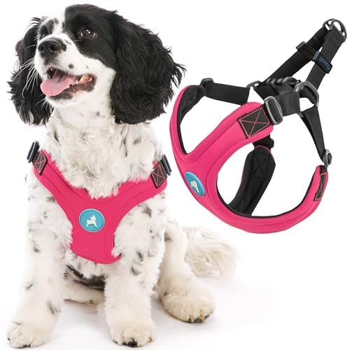 Gooby Escape Free Sport Harness - Pink, Small - No Choke Step-in Patented Neoprene Dog Harness with Four-Point Adjustment for Small to Medium Dogs