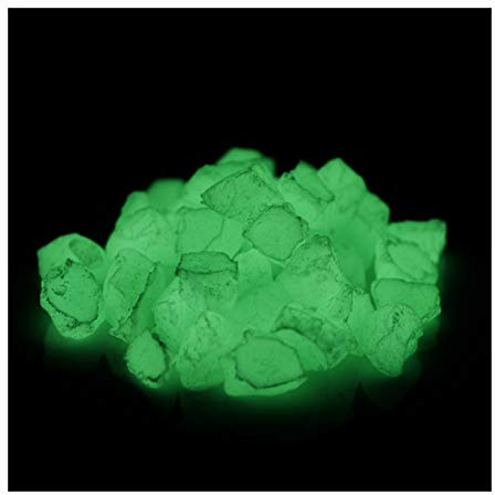 lumentics Leucht-Steine - Im Dunkeln nachleuchtende Steinstücke. Selbst wiederaufladende Dekosteine. Leuchtende UV-Steine. (ungiftig, regenerativ) (300g, Grün)