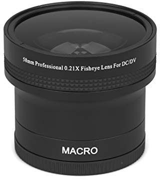 0.21x - 58 mm FishEye Super Wide Angle Real Glass Lens 58 Macro Fish Eye