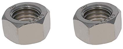 MroMax Sechskantmuttern, Feingewinde, 1–8, Edelstahl, 304 Silber, 2 Stück