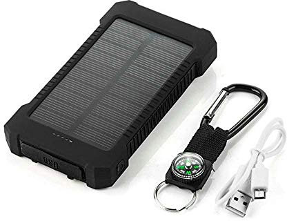 Batterie Externe Solaire pour IPHONE 12 Chargeur Universel Power Bank 4000mAh 2 Port USB (Noir)