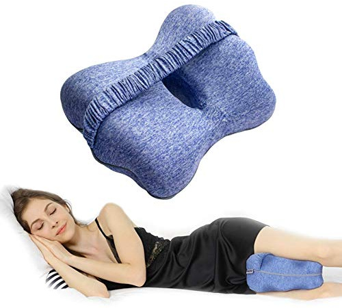 LAPONO Coussin Genoux pour Dormir, Oreiller de Jambe Genou Nuit Coussins Orthopédique Celsius Ergonomique Mousse à Mémoire de Forme Respirant et Lavable en Machine pour Sciatique Hanches Jambes