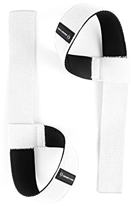 Gradient Fitness Handschlaufen zum Gewichtheben (2er-Pack) | Weiche, mit Neopren gepolsterte 51 cm Riemen. Reduziert das Verletzungsrisiko beim Gewichtheben und Bodybuilding (White)