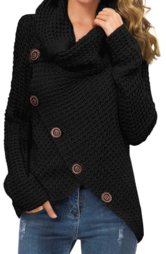 GRECERELLE Women's Chunky Knit Jumpers Winter Warm Sherpa Fleece Fuzzy Fluffy Tops Ladies Casual Crew Neck Tunic Sweaters Autumn Spring Warm Soft Pullover for Women UK