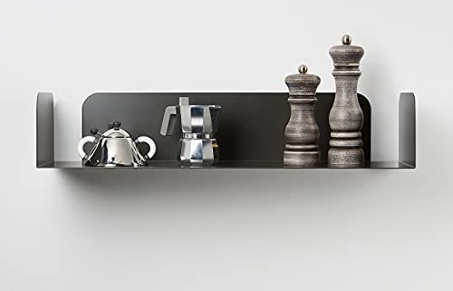 D-Segno Mensole da muro moderne Smarty. Mensola da muro design Office. Giocose, giovani e funzionali. Semplice e veloce da montare | P20 L60 X H12 cm |100% Made in Italy (Nero, 1 Pezzo)