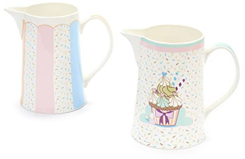 NUVOLE DI STOFFA Brocca porcellana CUPCAKE rosa 2 varianti 1400 ml 13,5x17,5 cm A