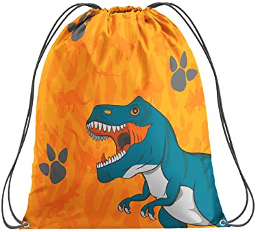 Artexia Turnbeutel für Mädchen - Wasserdicht, Strapazierfähig mit Innentasche & Reißverschluss - Schwimmtasche für Kinder (Dinosaur)