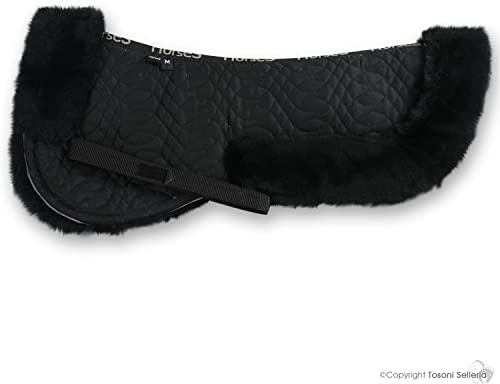 Horses Halbsattel, schwarz, Halbsattel, weich und strapazierfähig, ideal zum Schutz des Pferdes vor Stößen oder Rückenproblemen