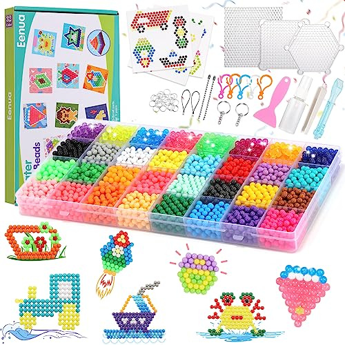 Eenua Set de Perlas Sin Plancha - 3220 Perlas en 32 Colores, Set de Creatividad Ilimitada para Principiantes