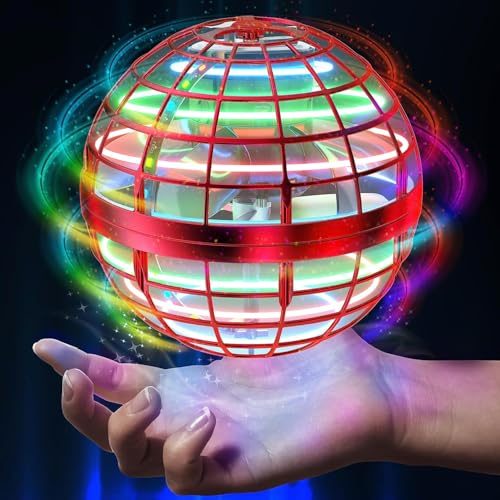 Hoofun Boule Volante, Flying Orb Ball, Fly UFO Boule Magique Spinner Boomerang Jouet extérieurs pour Garçon et Fille Enfant Cadeau pour Les 6 7 8 9 10 12 Ans(Rouge)