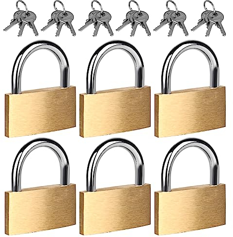 Sporgo 6 lucchetti con chiave: serratura da 30 mm in ottone con 18 chiavi impermeabile, lucchetto resistente alle intemperie per cassette degli attrezzi, armadietti per palestra, valigie, armadietti,