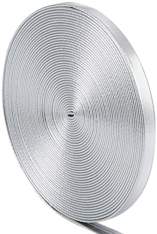 Gorgecraft 5m Cinghie Piatte In Pelle Argento Metallizzato Cordoncino In Pelle Lucida Da 5mm Cuoio Lucido Dell'Unità di Elaborazione Striscia di Pizzo Stringa di Perline Nastro Artigianato Finto