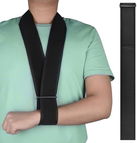 JTMKYO 1 sangle de soutien réglable, bande élastique de soutien de la nuque, fixation de col, poignet, coude, écharpe de bras, bandoulière pour hommes et femmes (noir)