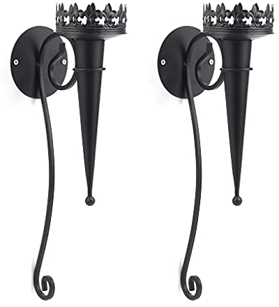 Wandkerzenhalter im europäischen Stil, Eisenkunst, Gothic-Fackel, Stumpe, Teelicht, Kerzenständer, Retro-Stil, Metallständer, für Zuhause, Küche, Gebetsraum, Dekoration, 2 Stück
