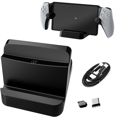 Buziba Charging Station Controller Charger for PS5 Fast Charging Dock Portable Charging Stand with Type C Charging Port for Playstation Portal Game Console(Black)